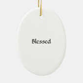 Gezegend met een kind keramisch ornament (Achterkant)