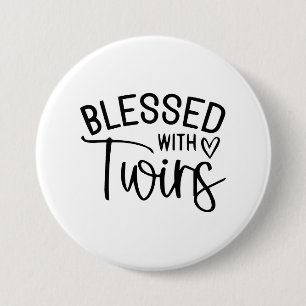Gezegend met een tweeling - Grappige moeder Life Q Ronde Button 7,6 Cm