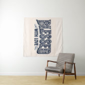 Gezegend met liefde (beige achtergrond) wandkleed (In Situ (horizontaal))