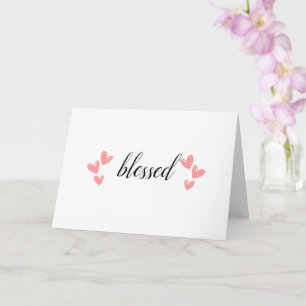 Gezegend met roze harten Groet Kaart