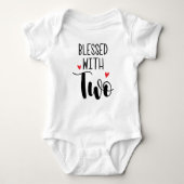 Gezegend met twee Baby-tweelingpak Romper (Voorkant)