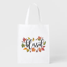 Gezegend met zwarte kalligrafie en herfstbladeren