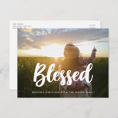 Gezegend Moderne typografie fotovakantie Briefkaart (Voorkant / Achterkant)