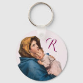 Gezegend Moeder Gebed w / Monogram Sleutelhanger (Voorkant)