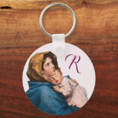 Gezegend Moeder Gebed w / Monogram Sleutelhanger (Voorkant)