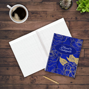 Gezegend & niet te stoppen Quote Blauw  Bloemen Notitieboek