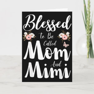 Gezegend om mama en mimi bloemig schattig genoemd kaart
