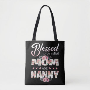 Gezegend om mama en nanny kleurrijk voor te worden draagtas