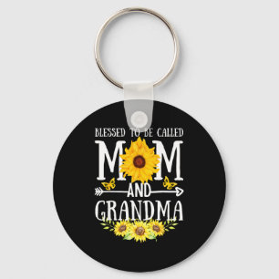 Gezegend om mama en oma bloemig schattig te worden sleutelhanger