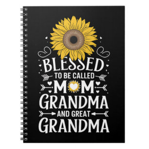 Gezegend om mama oma grote zonnebloem genoemd te w notitieboek