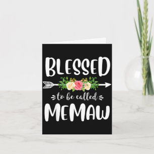 Gezegend om memaw bloemendesign met pijl genoemd t kaart