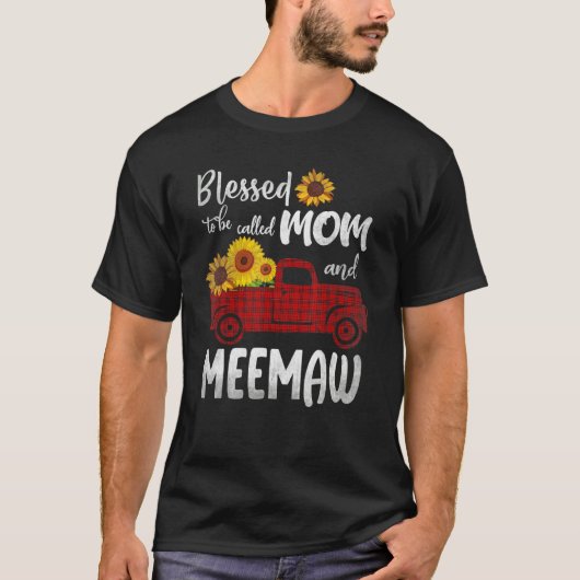 Gezegend om moeder te worden genoemd en Meemaw Cut T-shirt (Voorkant)