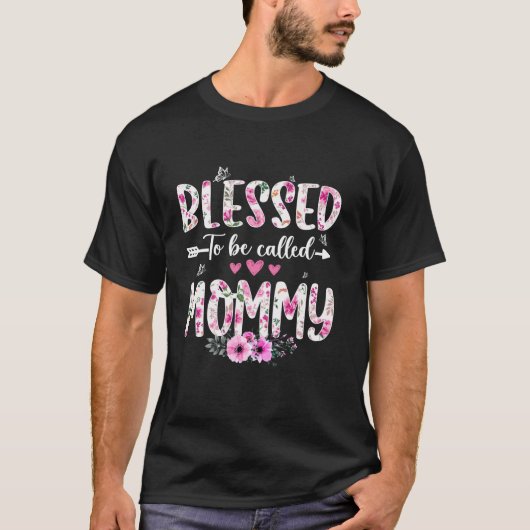 Gezegend om te worden genoemd mama bloem grappige  t-shirt (Voorkant)