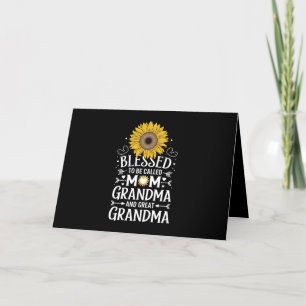 Gezegend om te worden genoemd oma grote zonnebloem bedankkaart
