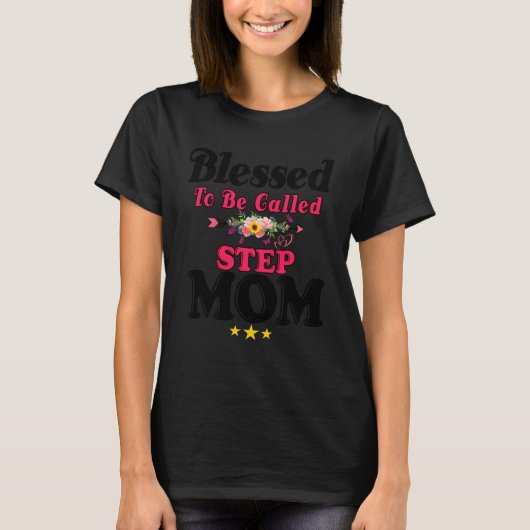 Gezegend om te worden genoemd stap mam schattige m t-shirt (Voorkant)