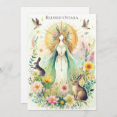 Gezegend Ostara Pagan Wiccan Flat Holiday Kaart (Voorkant / Achterkant)
