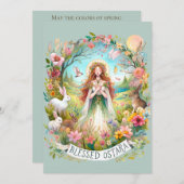 Gezegend Ostara Witchy Pagan Sage Flat Holiday Kaa Feestdagenkaart (Voorkant / Achterkant)