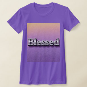Gezegend Paarse Glitter Slim Fit T-shirt