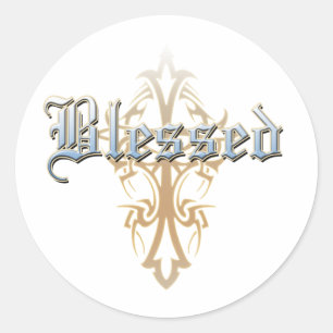 Gezegend Ronde Sticker