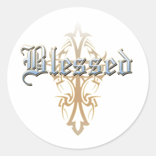 Gezegend Ronde Sticker (Voorkant)