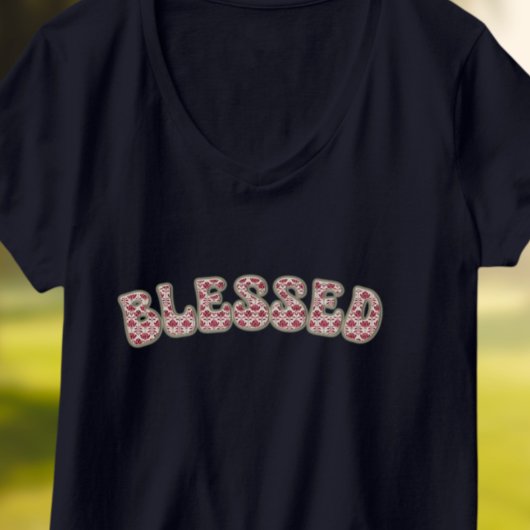 GEZEGEND Rood Wit Bloemen Dankbaarheid Retro Tekst T-shirt