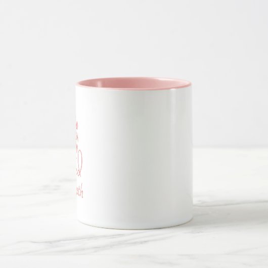 Gezegend roze waterverf aangepaste script tekst sc mok (Midden)