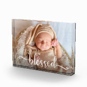 Gezegend Script Baby Photo Block Fotoblokken (Rechts)