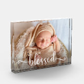 Gezegend Script Baby Photo Block Fotoblokken (Links)