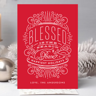 Gezegend Seizoen Lettering Kerstkaart
