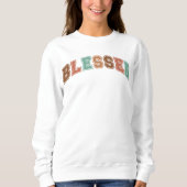 Gezegend Trendy Herfst Thanksgiving Varsity Trui (Voorkant)