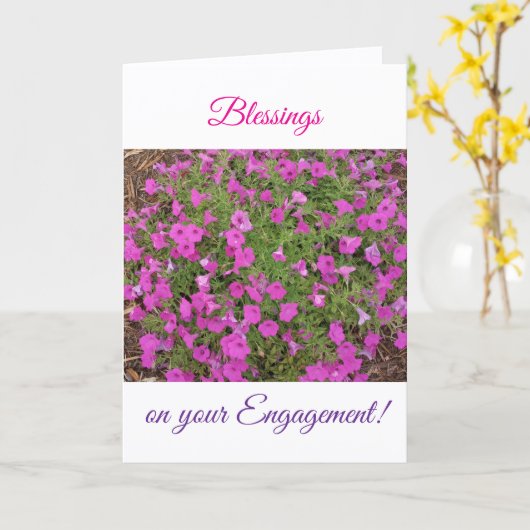 Gezegend Verloving, gevouwen Wenskaart Kaart (Gele Bloem)