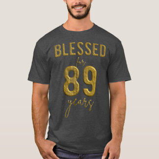 Gezegend voor 89 jaar oude 89e verjaardag Kerstmis T-shirt