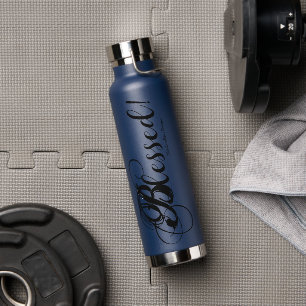 Gezegend! Waterfles (Navy/Zwart)