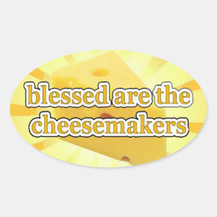 Gezegend zijn de Cheesemakers CHEESE LOVERS UNITED Ovale Sticker