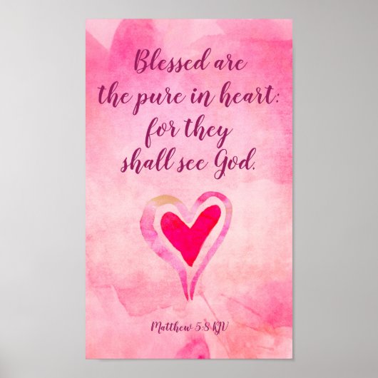Gezegend zijn de pure harten - Matthew 5:8 Poster (Voorkant)