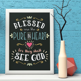 Gezegend zijn de pure kunstafdrukken in het hart poster