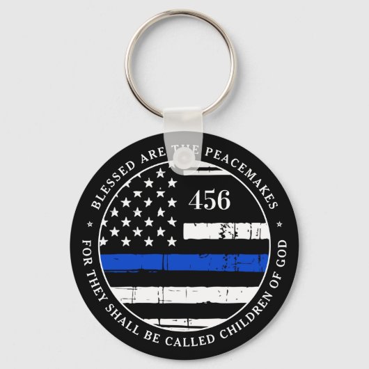 Gezegend zijn de vredeshandhavers gepersonaliseerd sleutelhanger (Voorkant)