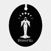 Gezegend zijn kosmische maanfasen hekserig metalen ornament (Voorkant)