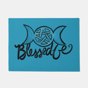 Gezegend zijn Pagan Triple Moon Pentagram Deurmat