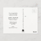 Gezegende baby geboorte aankondiging script dank u briefkaart (Achterkant)