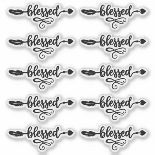 Gezegende Boho Hearts Arrow Stickers (Voorkant)
