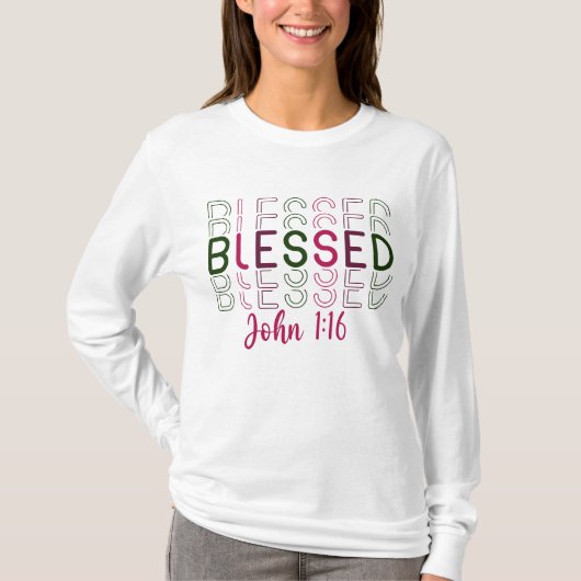 Gezegende Christelijke Kerst Vrouwen T-shirt (Voorkant)