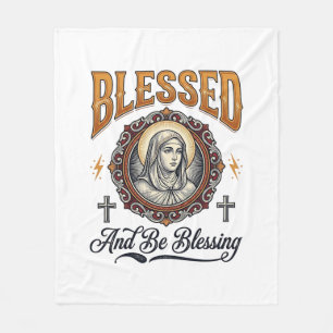 Gezegende christelijke vintage gravure T-shirt ont Fleece Deken