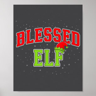Gezegende Elf Kerstmis Familie Matching Groep Xmas Poster