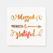 gezegende en dankbaar Thanksgiving Servetten (Voorkant)