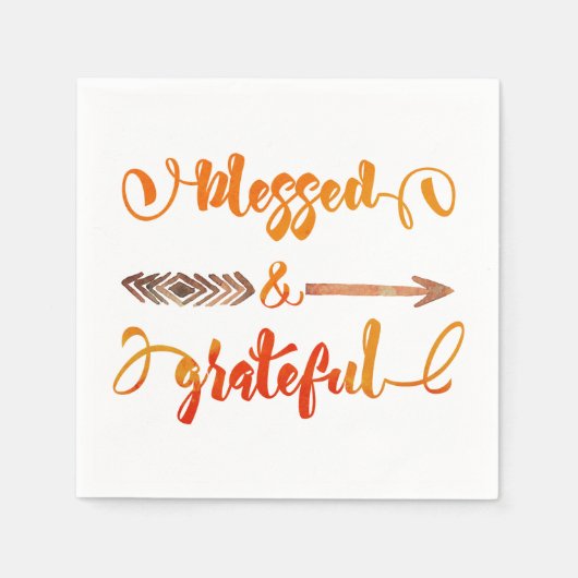 gezegende en dankbaar Thanksgiving Servetten (Voorkant)