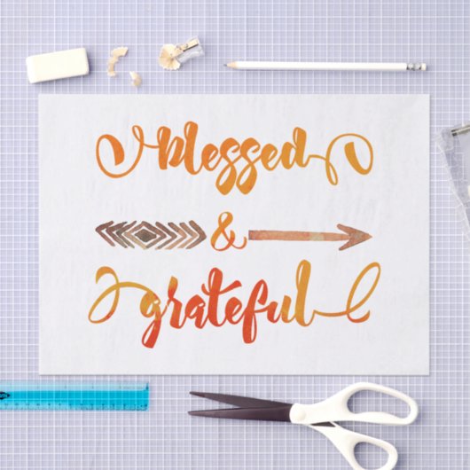 gezegende en dankbaar Thanksgiving Tissuepapier (Craft)