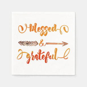 gezegende en dankbare thanksgiving servetten