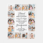 Gezegende Grootouders Custom Moderne Fotocollage Fleece Deken (Voorkant)