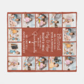 Gezegende Grootouders Custom Terracotta 14 Afbeeld Fleece Deken (Voorkant (Horizontaal))